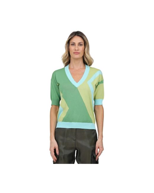 V-neck knitwear Gran Sasso de color Green