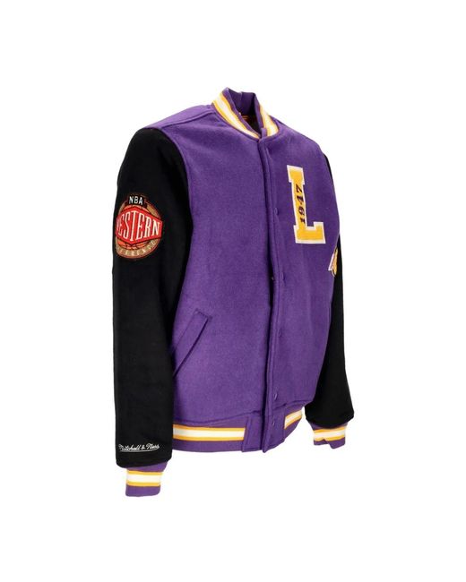 Mitchell & Ness Jassen ,Paars ,Wol Nba Team Legacy Varsity Jacket in het Purple voor heren