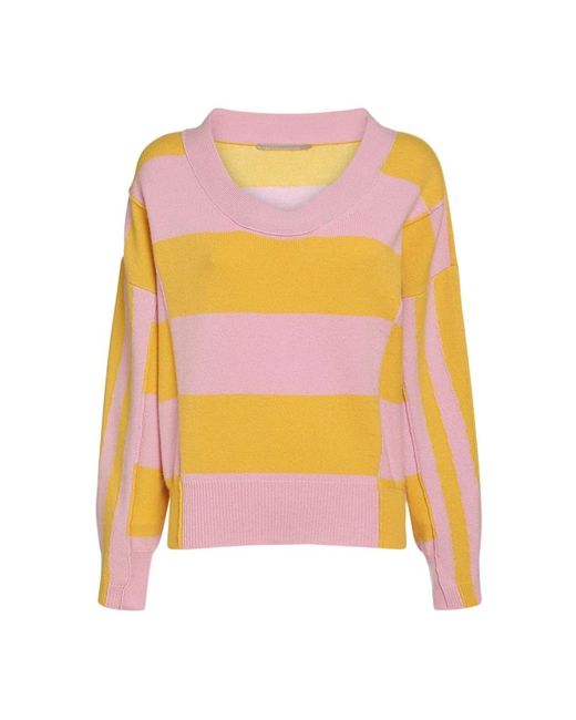 Stella McCartney V-Neck Gestreepte Pullover in het Pink