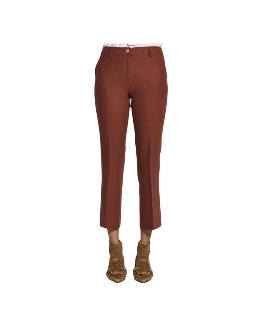 PT Torino Brown Cropped Trousers