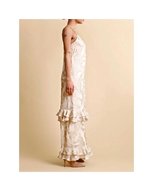 byTiMo Natural Off white brocade georgette strap kleid