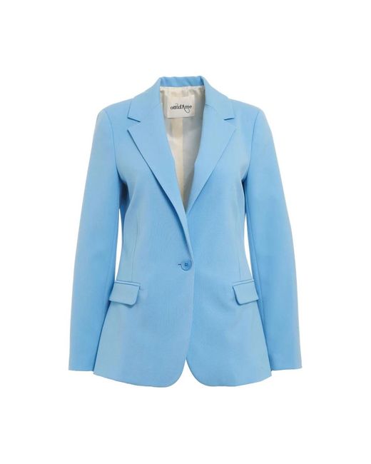 Ottod'Ame Blue Blazers,blazer mit einem knopf und logo-details
