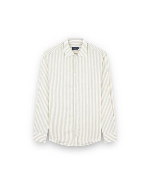 Paul & Shark Typhoon X-Soft Gestreept Shirt in het White voor heren