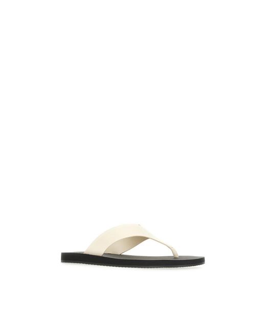 The Row White Flip Flops