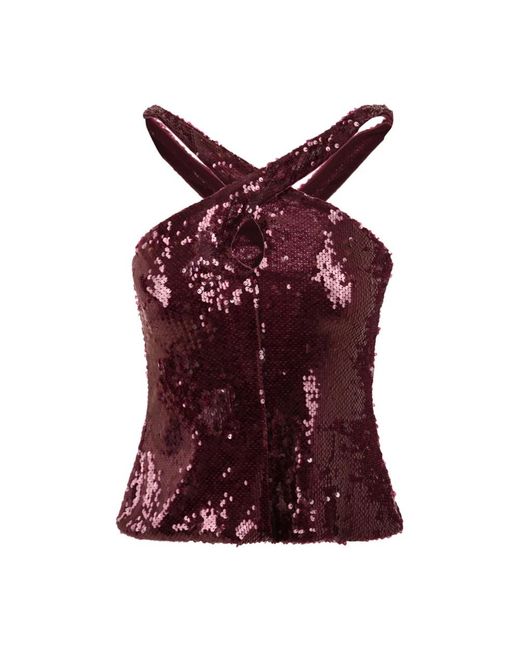 Akep Red Sleeveless Tops