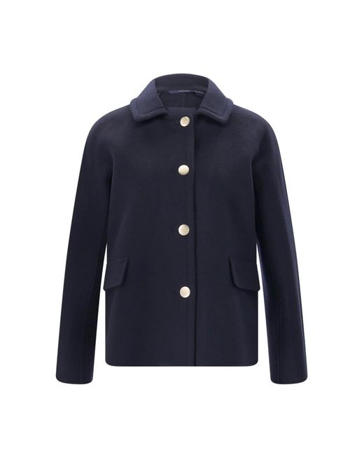 Max Mara Korte Wollen Jas in het Blue