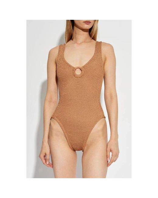 Hunza G Brown Einteiliger badeanzug celine