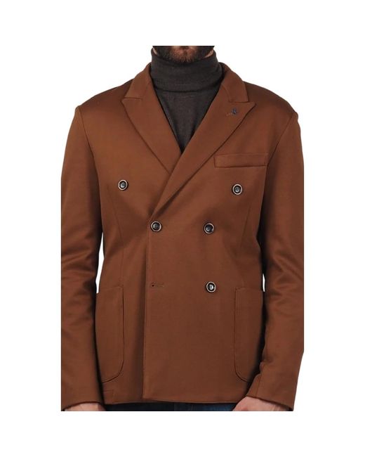 AT.P.CO Jassen ,Bruin ,Katoen Dubbelborst Tabaksblazer in het Brown voor heren