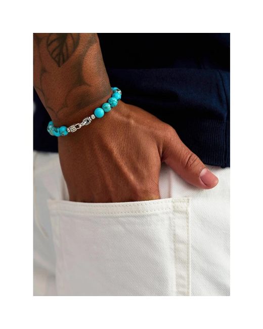 Nialaya Healing Bracelet With Lock in Blue für Herren