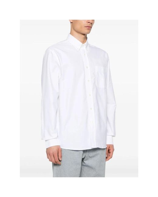 Sebago Overhemden ,Wit ,Witte Button-Up Overhemd Lange Mouwen in het White voor heren