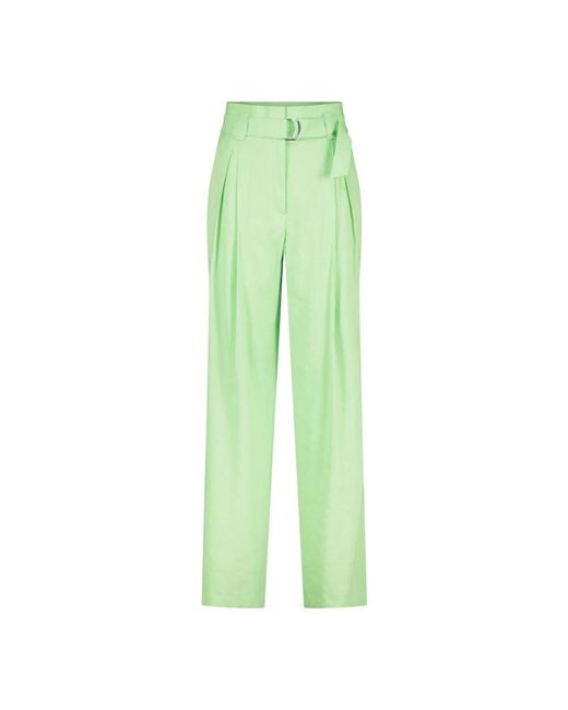 Marc Cain High-Waist Linnen Broek Met Wijde Pijpen in het Green