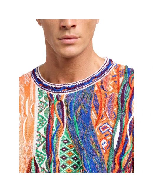 carlo colucci Blue Round-Neck Knitwear for men