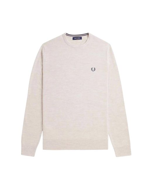 Fred Perry White Round-Neck Knitwear for men