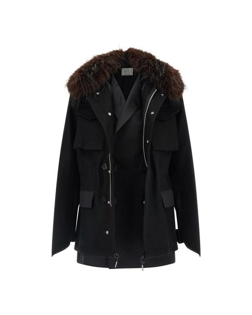 Sacai Black Winter Jackets