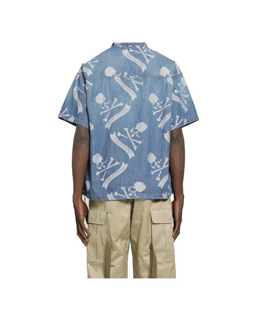MASTERMIND WORLD Blue Short Sleeve Shirts for men