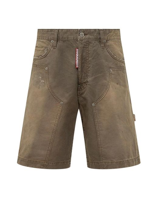 DSquared² Green Denim Shorts for men