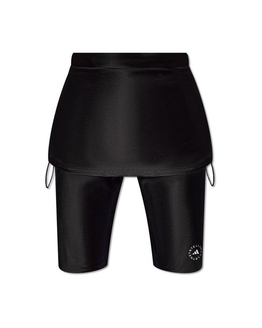 Leggings cortos con logo Adidas By Stella McCartney de color Black