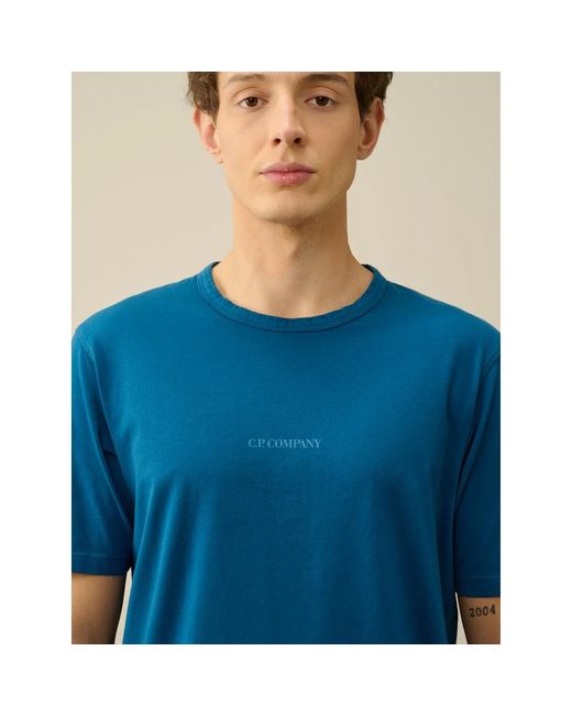 C P Company Resist dyed logo t-shirt in Blue für Herren
