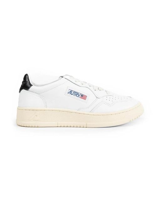 Autry White E Ledersneakers im Vintage-Stil