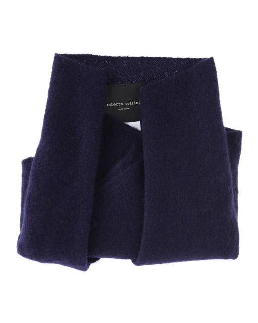 Roberto Collina Blue Winter Scarves for men