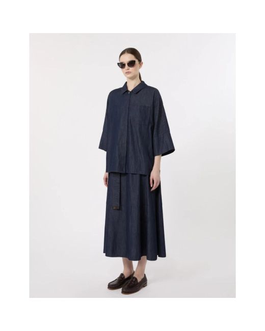 Max Mara Denim Hemden in het Blue