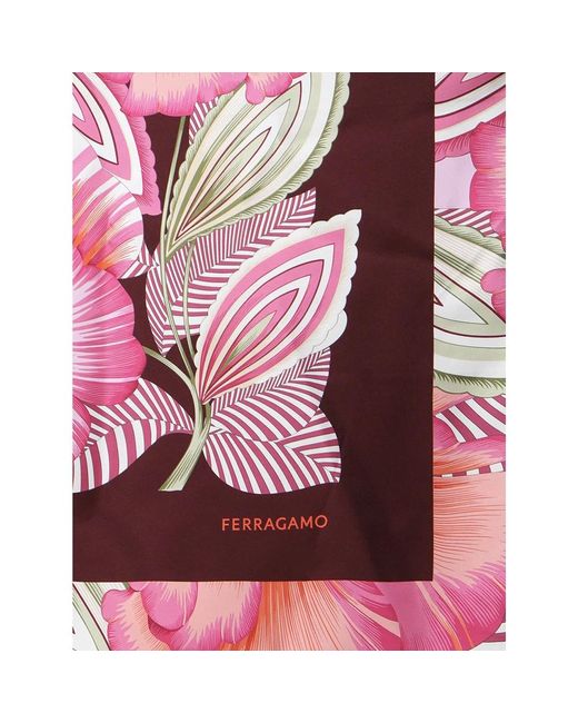 Ferragamo Pink Silky Scarves