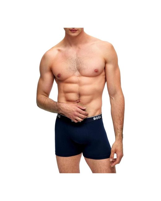 HUGO Ondergoed ,Blauw ,Katoen Elastische Katoenen Boxershorts Pak Blauw in het Blue voor heren