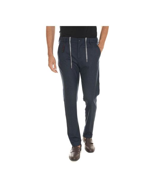 Marco Pescarolo Blue Straight Trousers for men
