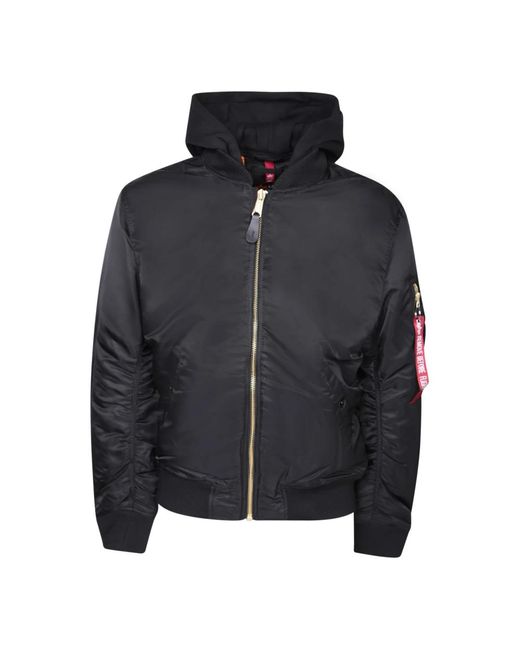 Alpha Industries Jassen ,Zwart ,Polyester Borduursel Op De Achterkant in het Black voor heren