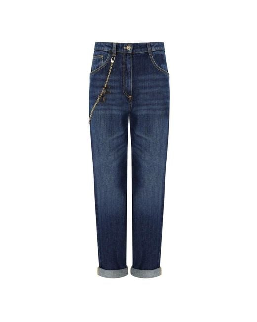 Cropped Jeans Elisabetta Franchi de color Blue