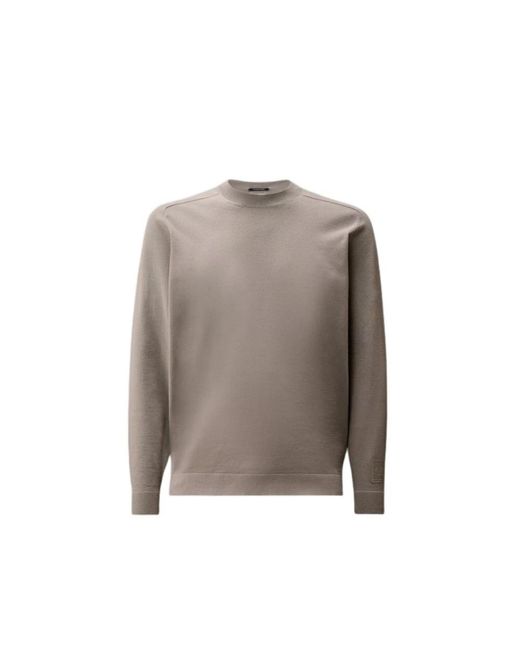 C P Company Gray Round-Neck Knitwear for men