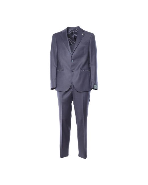 Lubiam Blue Single Breasted Suits for men