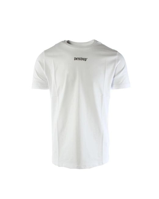 Dondup Tops ,Wit ,Katoen Katoenen T-Shirt in het White voor heren