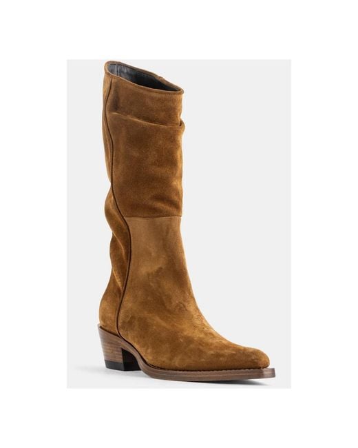 Khaite Brown Cowboy & Biker Boots