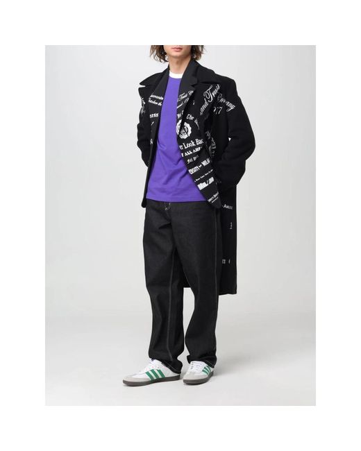 MSGM Black Double-Breasted Coats for men