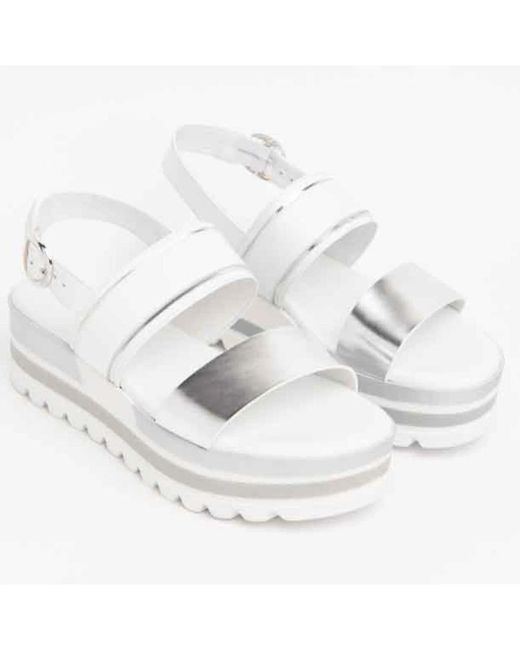 Nero Giardini White Flat Sandals