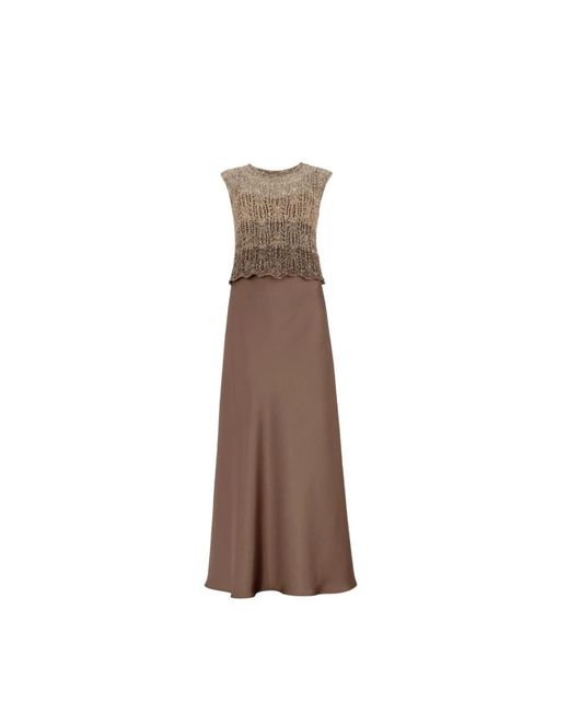 D.exterior Brown Maxi Dresses
