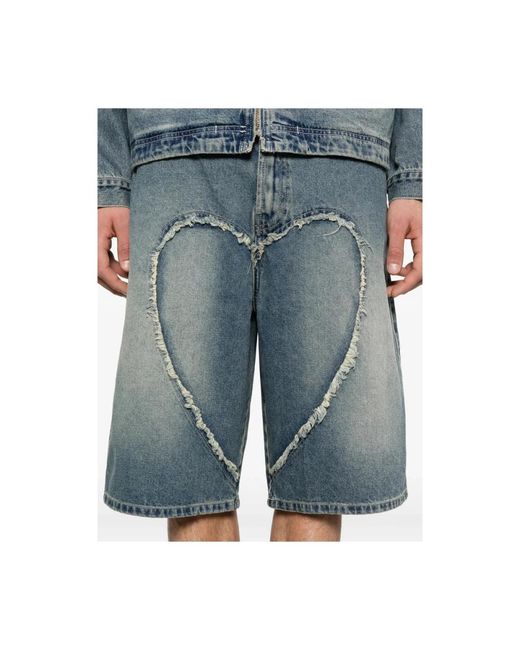 Carne Bollente Blue Denim Shorts for men