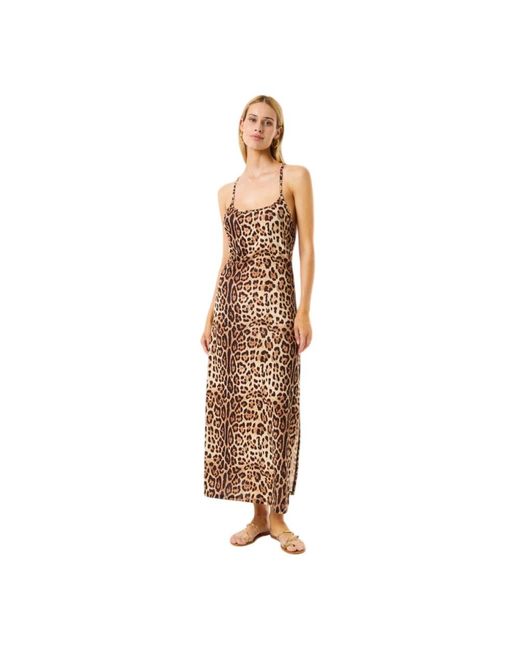 4giveness Leopard Long Dress Basic in het Brown