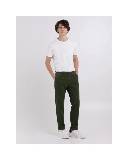 Replay Green Chinos for men
