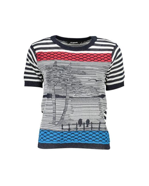Desigual Blue Round-Neck Knitwear