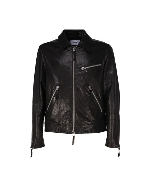 Mauro Grifoni Black Leather Jackets for men