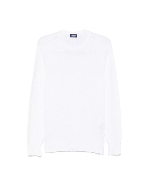 Drumohr White Round-Neck Knitwear for men