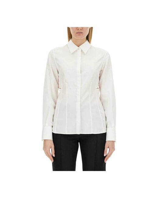 Helmut Lang Overhemden ,Wit ,Katoen Klassiek Katoen Poplin Overhemd in het White