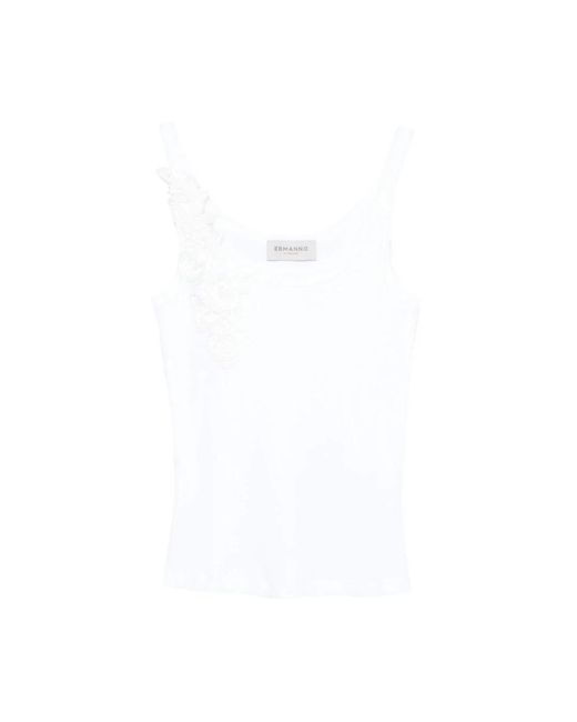 Ermanno Scervino White Sleeveless Tops