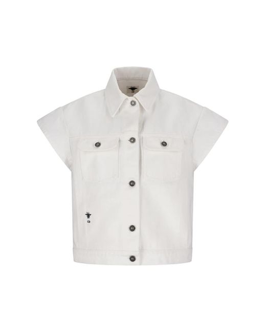 Dior Overhemden ,Wit ,Denim Jacket in het White