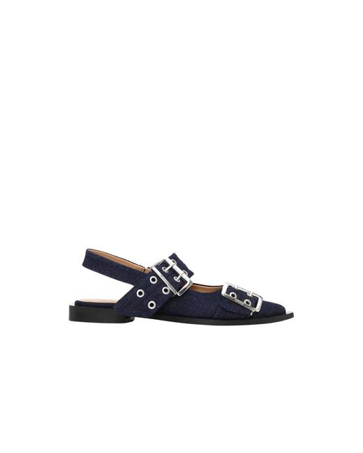 Ganni Blue Ballerina Shoes