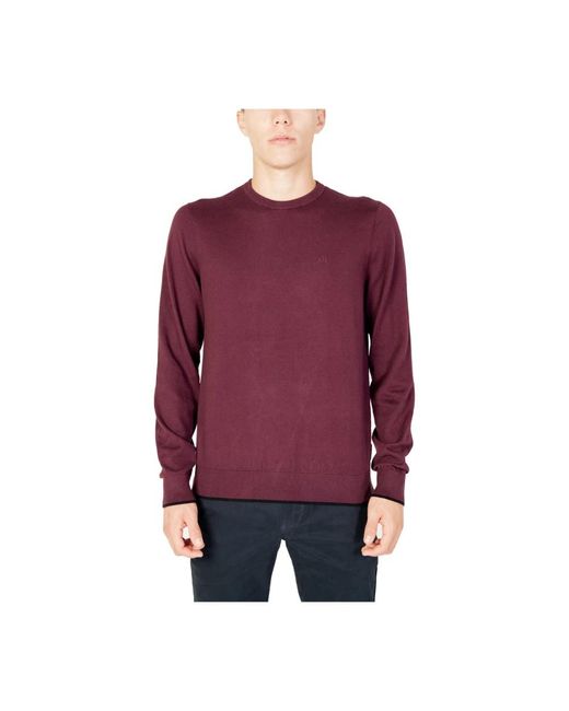 ARMANI EXCHANGE Purple Round-Neck Knitwear for men