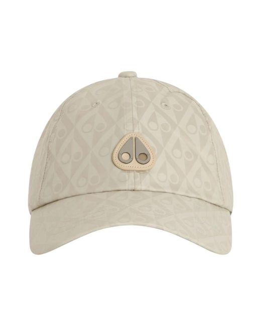 Moose Knuckles Accessoires ,Wit ,Crescent Logo Cap Monogram in het Natural