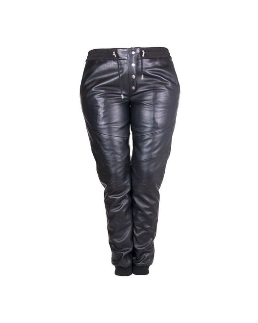 Notyz Gray Leather Trousers